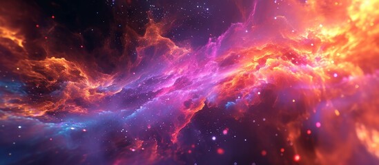Wall Mural - dynamic abstract 3d artwork generates a captivating atmosphere in deep space, perfect for electronic