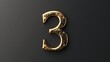 © Johnathan - Number 3 Logo Golden Metal Icon Fancy Generative AI