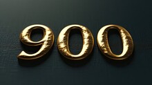 Number 900 Logo Gold Metal Icon Fancy Generative AI