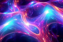 Neon-infused Fractals Pulsating With Energy, Forming An Electrifying 3D Abstract Background That Sparks The Imagination.