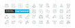 © Bilal - Set of 36 Partnership line icons set. Partnership outline icons with editable stroke collection. Includes Team, Collaboration, Growth, Leadership, Brainstorming, and More.