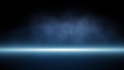 Wall Mural - realistic loop smoke motion on dark blue empty artistic copy space stage background.