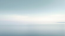 Clear Blue Sky Sunset With Glowing Orange Teal Color Horizon On Calm Ocean Seascape Background. Picturesque Generative Ai