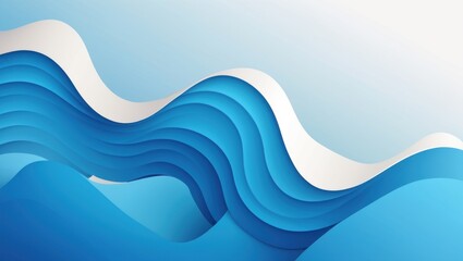 Wall Mural - wavy blue background illustration. Suitable for use for banners, posters, flyers and social media content