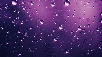 Wall Mural - Purple Rain Background, Rainy Day Window Glass Wallpaper, Color Abstract Weather Backdrop, Dripping Liquid, Water Droplets