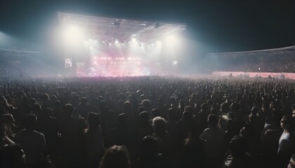 Wall Mural - crowd of people dancing on the stage
