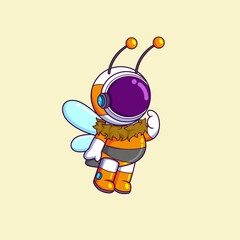 Wall Mural - Cute astronaut wearing bee costume