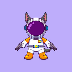 Wall Mural - Cute astronaut wearing superhero costume