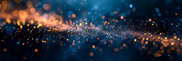 Wall Mural - Festive glitter wavy abstract background of sparkling particles