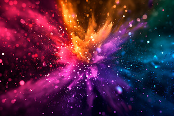 Wall Mural - Festive glitter abstract background of multi colored particles
