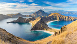 Fototapeta Natura - Scenic Vista from the Summit of Padar Island in the Komodo Islands, Flores, Indonesia