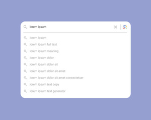 Search bar flat vector icon. User interface sign symbol vector. Search bar window flat style symbol. Simple icon for graphic, web, ui ux, mobile design