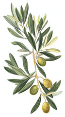 Wall Mural - olive branch vector on white background
