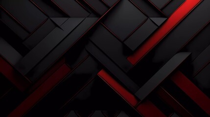 Sticker - Black and dark red background, Geometric pattern. generative ai