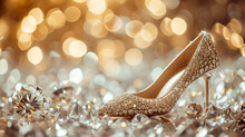 Bridal Shoe And Diamond Composition
