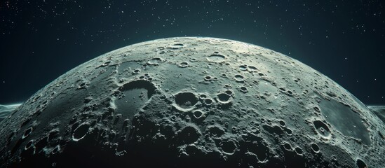 Wall Mural - close-up of a dense moon in the night sky.
