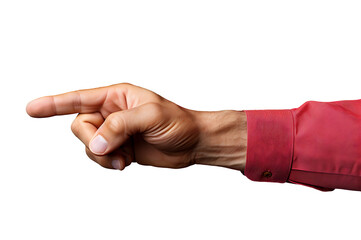 human hand with pointing gesture with transparent background