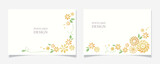 Fototapeta  - シンプルな花柄のポストカードデザインB【イエロー系／水彩塗】