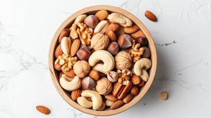 Poster - Bowl of mixed nuts. Generative AI