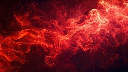 Canvas Print - Red smoke abstract. Generative AI