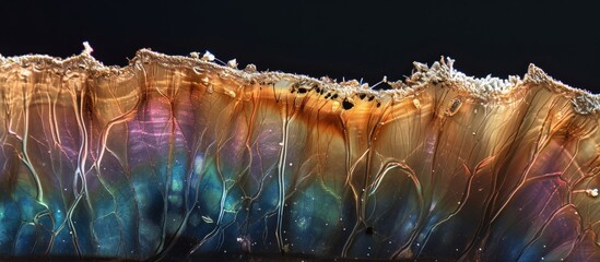 Wall Mural - Microscope viewing of the top root's longitudinal section.