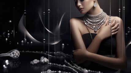 Wall Mural - designer and premium bridal jewel on beautiful female model