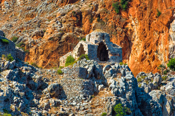 Wall Mural - Remains of old fortress and other objects in Alanya, Turkey.