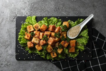 Wall Mural - Fried tofu, delicious and tasty fried food