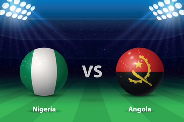 Wall Mural - Nigeria vs Angola. knockout stage Africa 2023, Soccer scoreboard