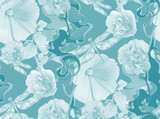 Fototapeta Młodzieżowe - Abstract floral seamless pattern.  In style Toile de Jou.  Suitable for fabric, wrapping 