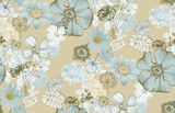 Fototapeta Młodzieżowe - Abstract floral seamless pattern. Suitable for fabric, wrapping 