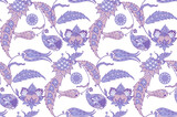 Fototapeta Młodzieżowe - Fantastic flowers in turkish style. Pastel colors. Seamless pattern. Vector illustration