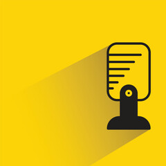 Poster - microphone icon with shadow on yellow background