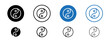 Overall Wellness Line Icon Set. Chinese yin yan vector symbol in black and blue color.