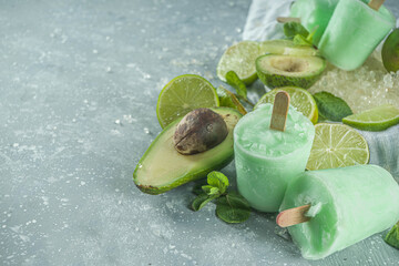 Wall Mural - Avocado and lime popsicles