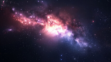 Wall Mural - galaxy space wallpapers beautiful world, in the style of multiple filter effect, light red and dark 