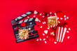 Leinwandbild Motiv Romantic date on Valentine's Day movie marathon