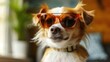 Cute bossy dog with sunglasses