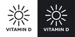 Vitamin D Icon Designed in a Line Style on White Background.