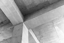 Abstract Concrete Construction Background, Ceiling With Girders