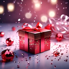 a gift box in red shades for any holiday