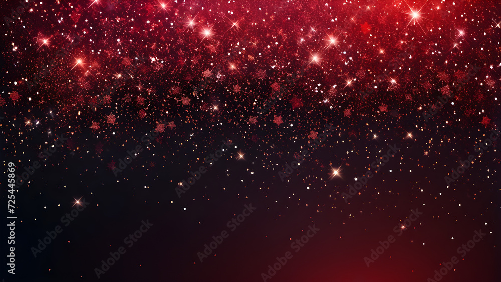 red glitter background with stars festive glowing blurred texture Stock ...