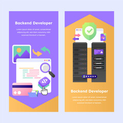 Wall Mural - backend banners in flat design