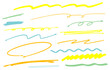 手書きペンのライン装飾　ブラシ　蛍光ペン　アンダーライン　カラフル