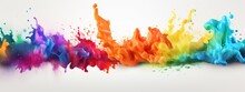 It Is Intended To Be Used As A Graphic Source In The Form Of Rainbow-colored Paint Spreading Out.