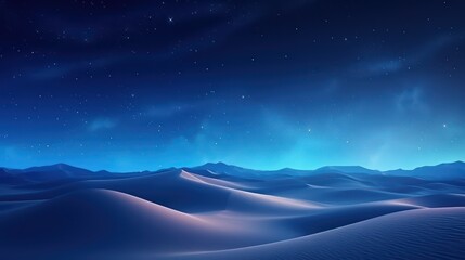 Sticker - Scenic view of sandy desert under starry sky in night 