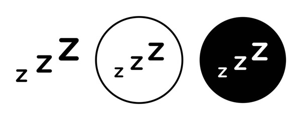 Wall Mural - Zzz outline icon collection or set. Zzz Thin vector line art