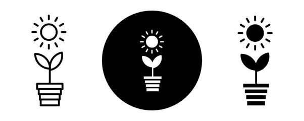 Wall Mural - Photosynthesis outline icon collection or set. Photosynthesis Thin vector line art