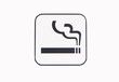 © Thepporn - Icon or sign for Smoking area zone black symbol isolated on white background. Unidentified people smoke in designated smoking area. For installation on the wall of a room with space allowed.