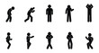 © north100 - man icon, movements and poses of people, basic set of human silhouettes